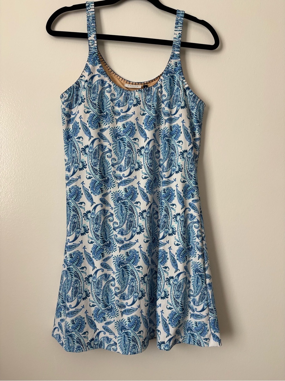 Cabana Life Blue and White Paisley Tank swim Dress